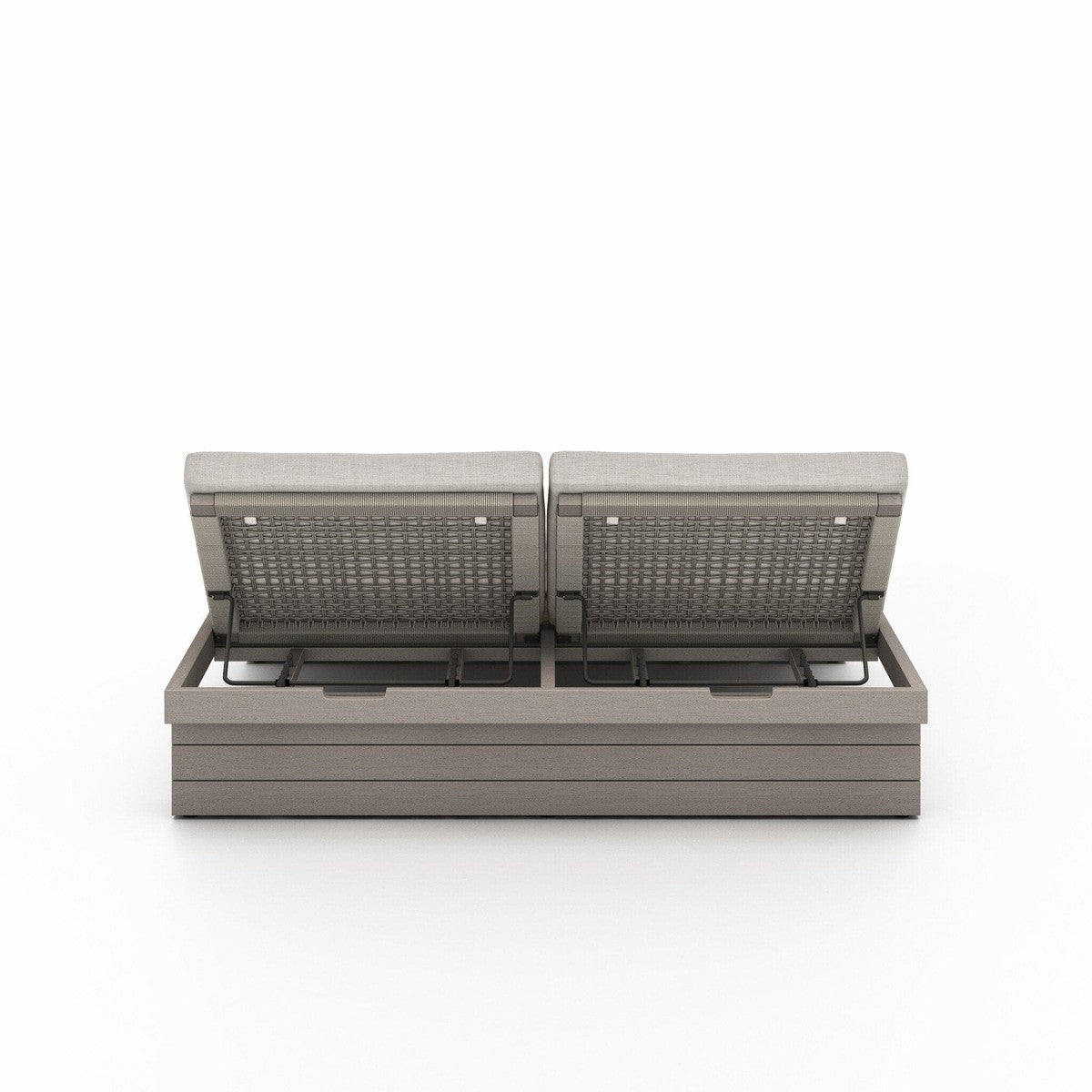 Leroy Outdoor Double Chaise, Weathered Grey - Venao Grey