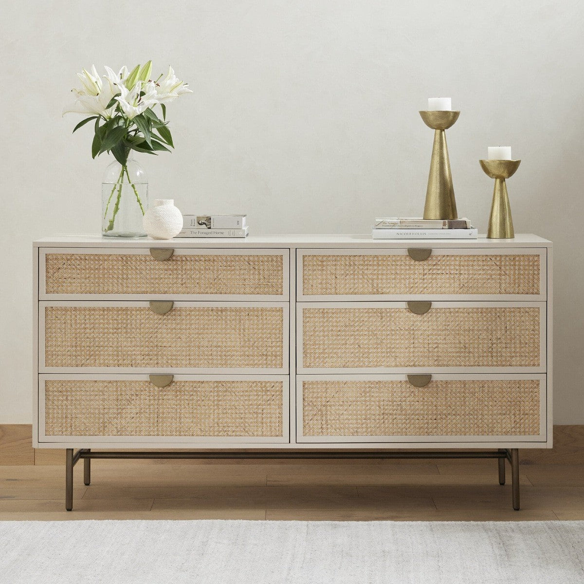 Luella 6 Drawer Dresser - Light Natural Cane