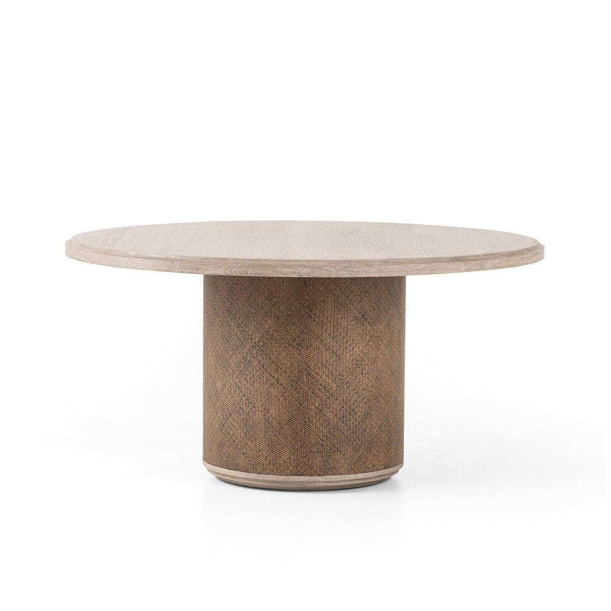 Kiara Round Dining Table - Weathered Blonde Oak Veneer