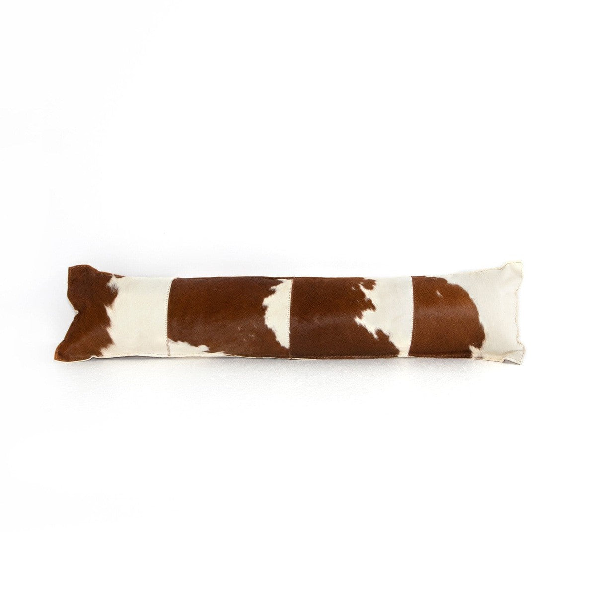 Modern Cowhide Lumbar Pillow - Brown & White Hair on Hide