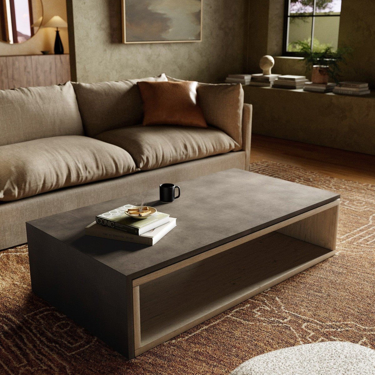 Faro Coffee Table - Dark Grey Concrete