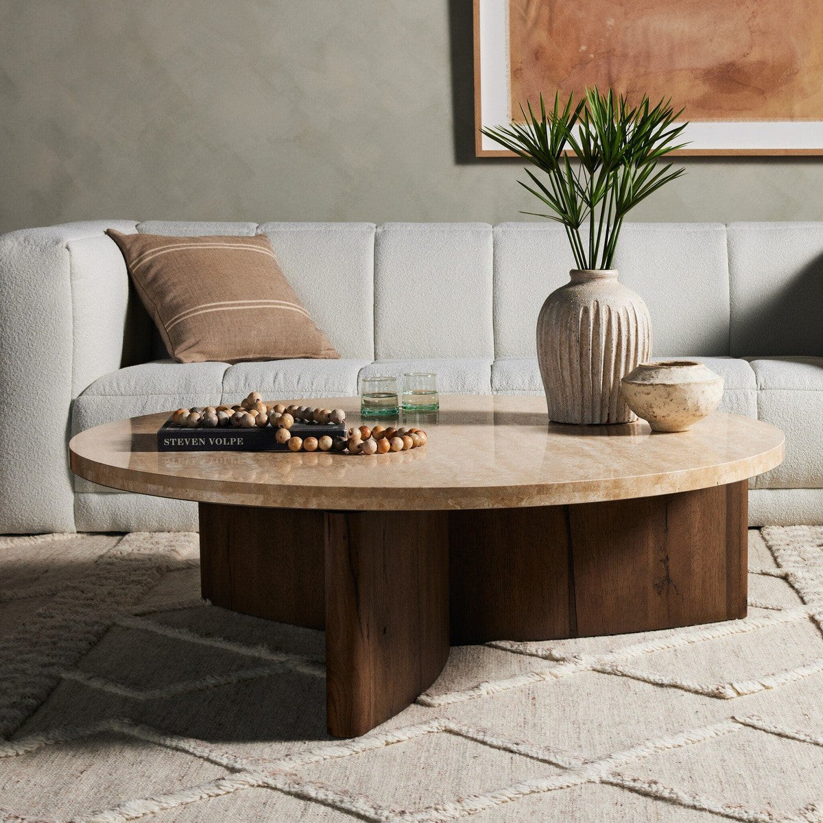 Toli Coffee Table - Travertine