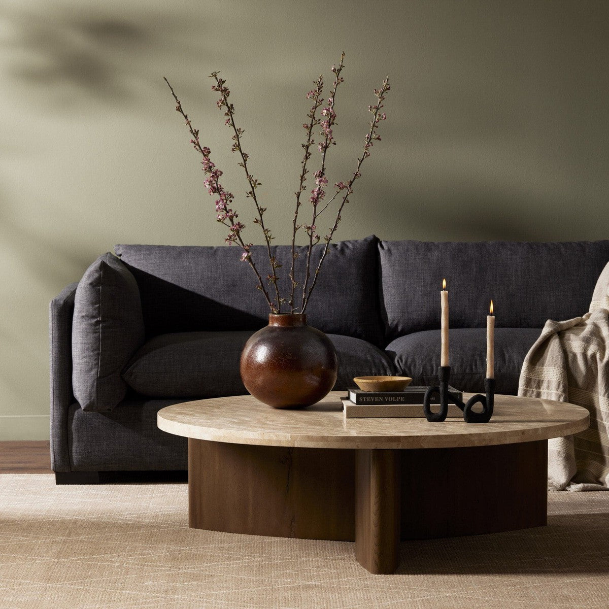 Toli Coffee Table - Travertine