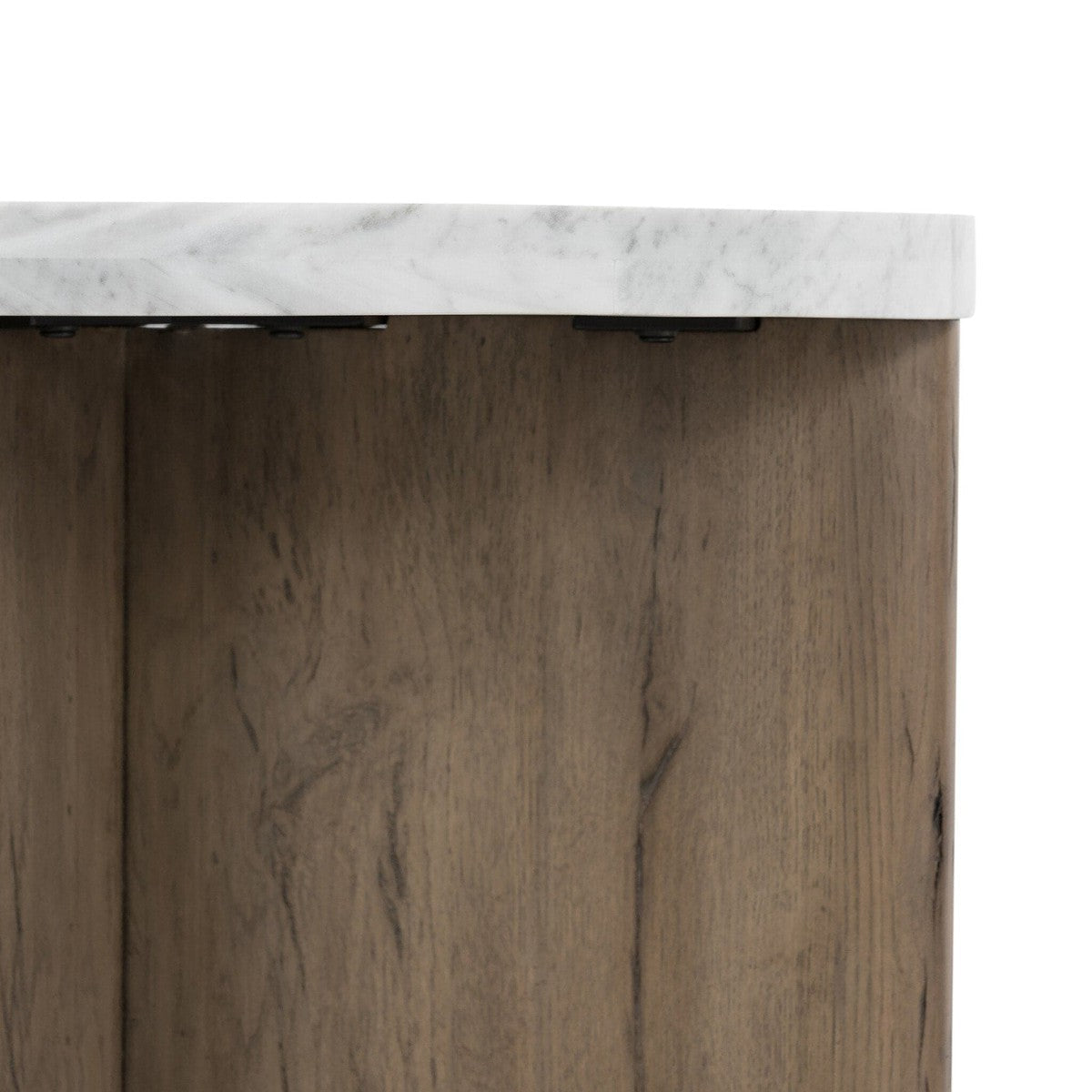 Toli End Table - Italian White Marble & Rustic Grey