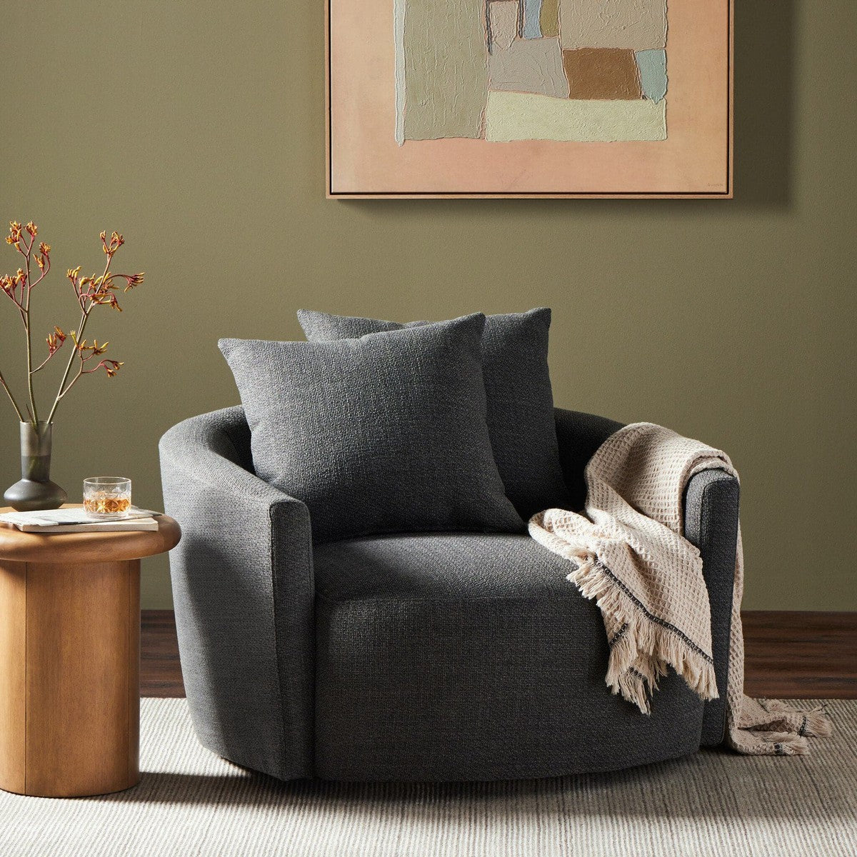 Chloe Swivel Chair - Gibson Smoke