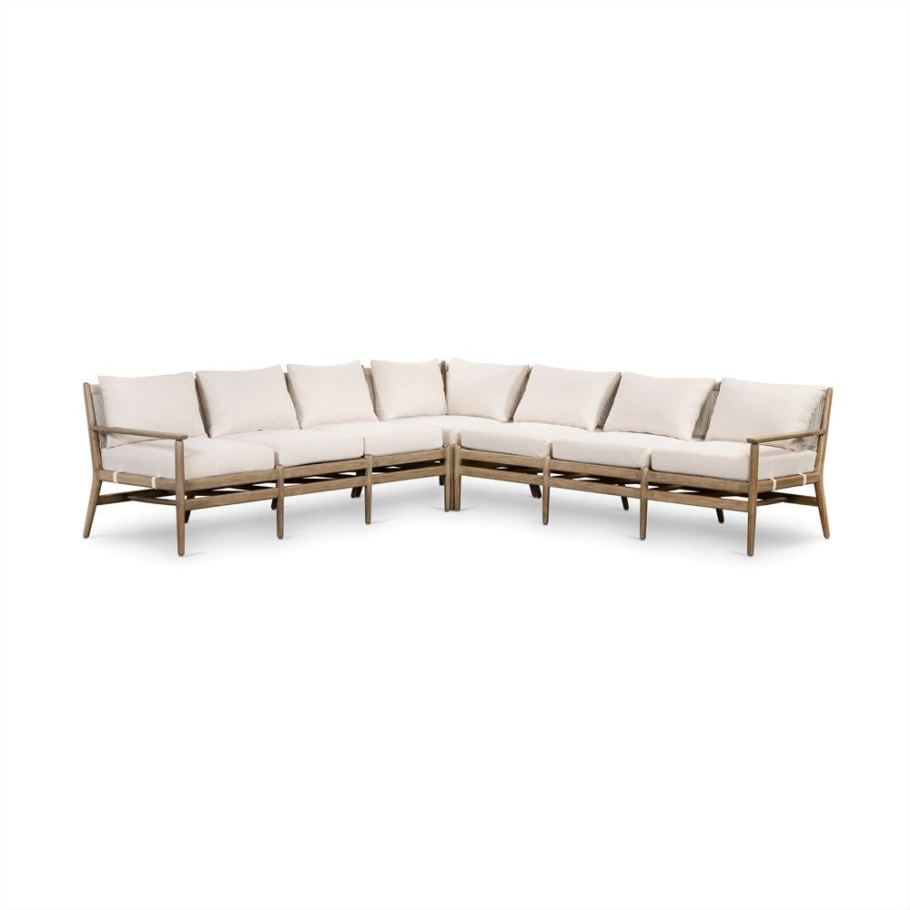 Rosen 3 Pc Sectional - Natural Eucalyptus-Four Hands-FH-228551-001-Outdoor Sectionals-1-France and Son
