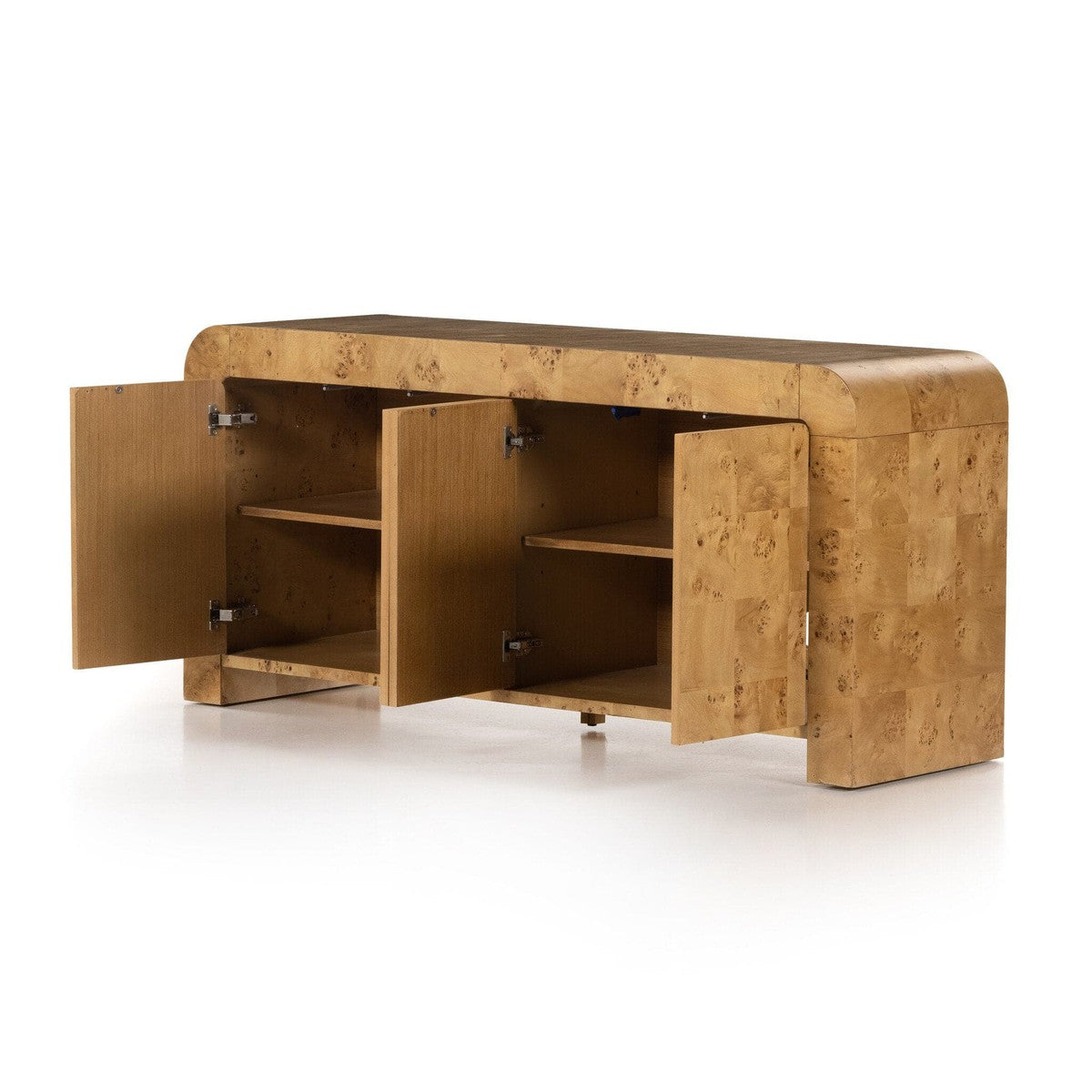 Jenson Media Console - Natural Poplar Burl Veneer