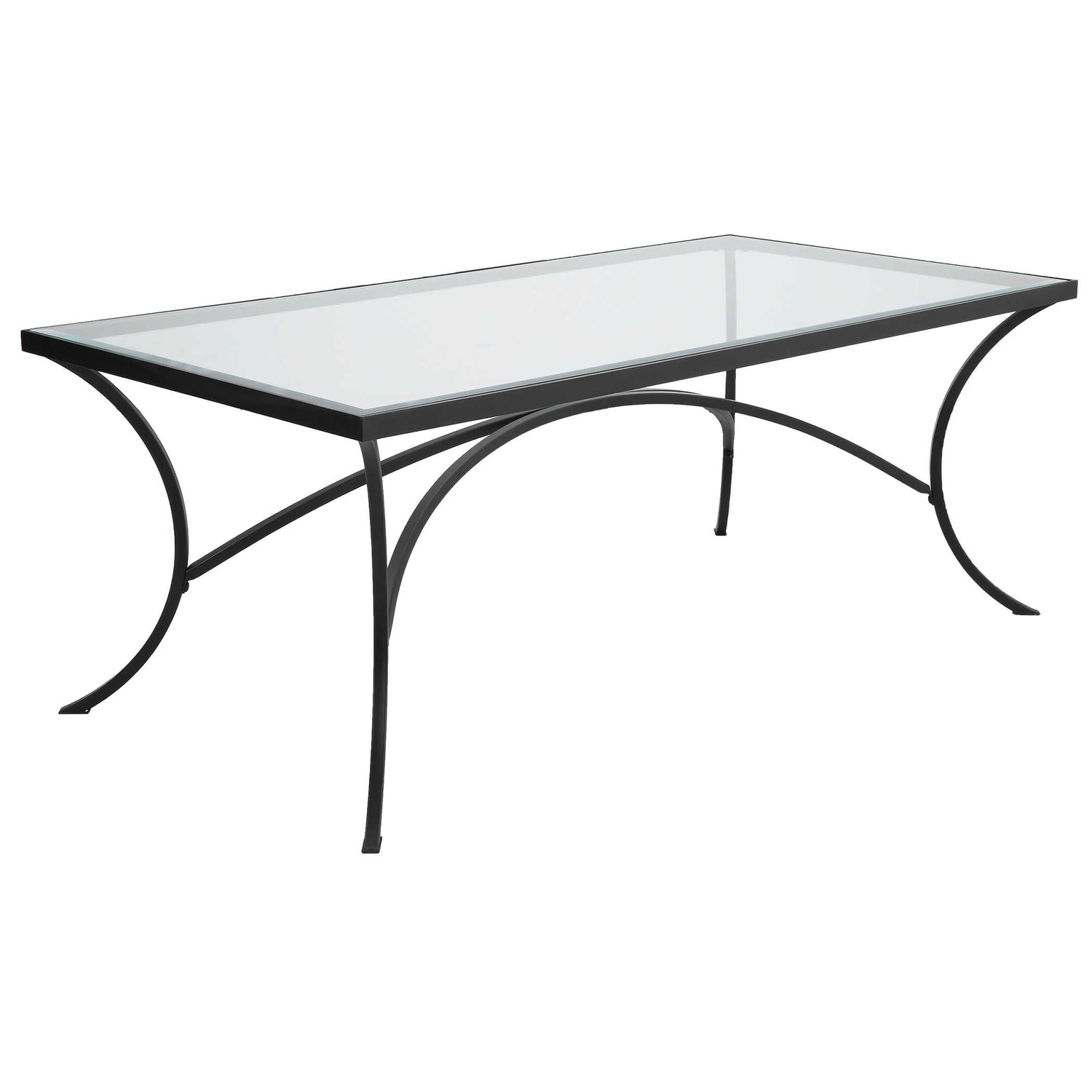 Alayna Black Metal & Glass Coffee Table-Uttermost-UTTM-22909-Console Tables-1-France and Son