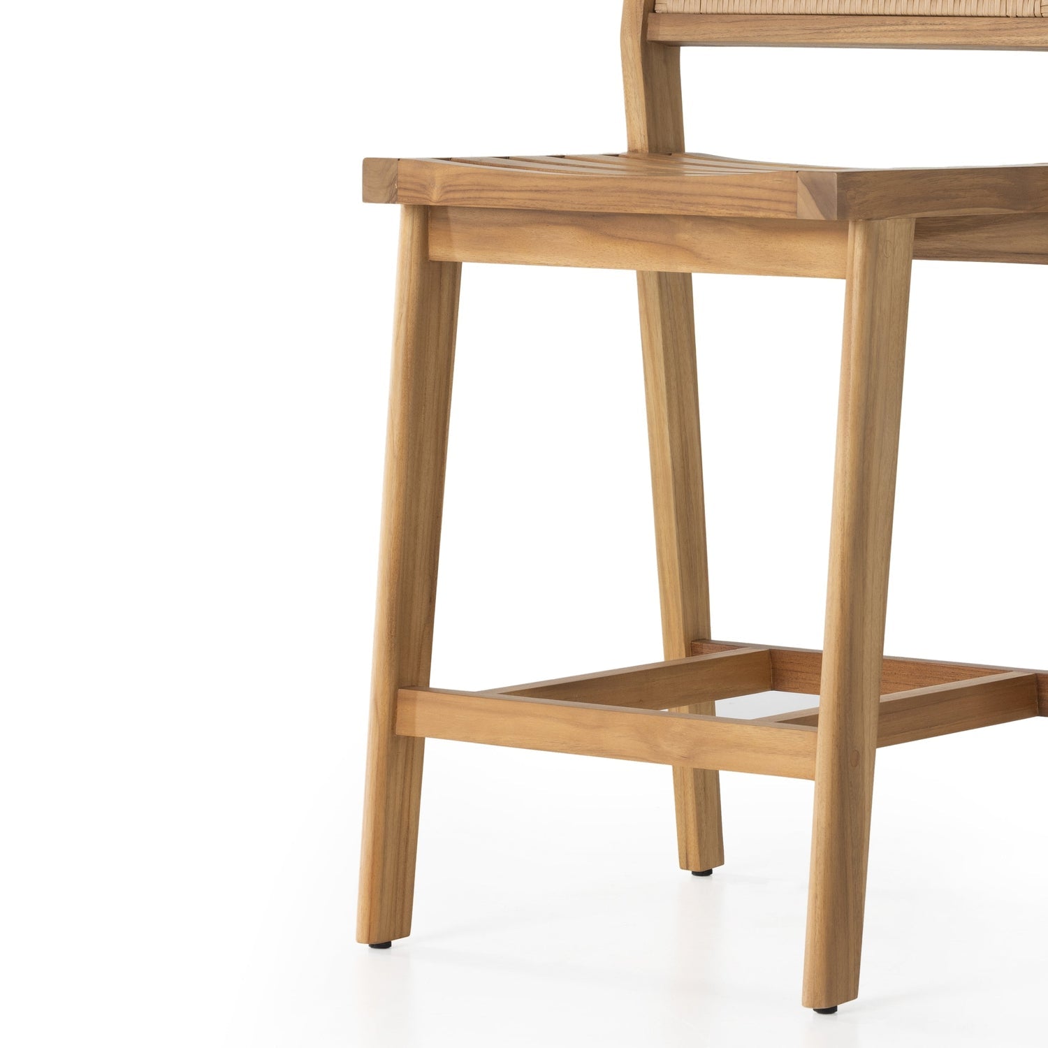 Merit Outdoor Stool - Natural Teak-Four Hands-FH-229411-001-Outdoor StoolsBar-4-France and Son