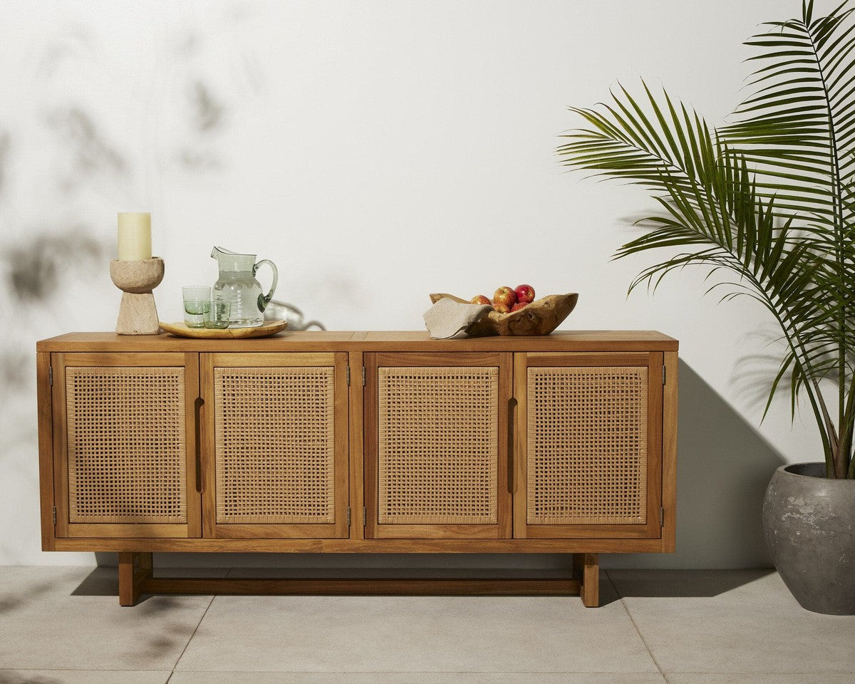 Merit Outdoor Sideboard - Natural Teak-FSC