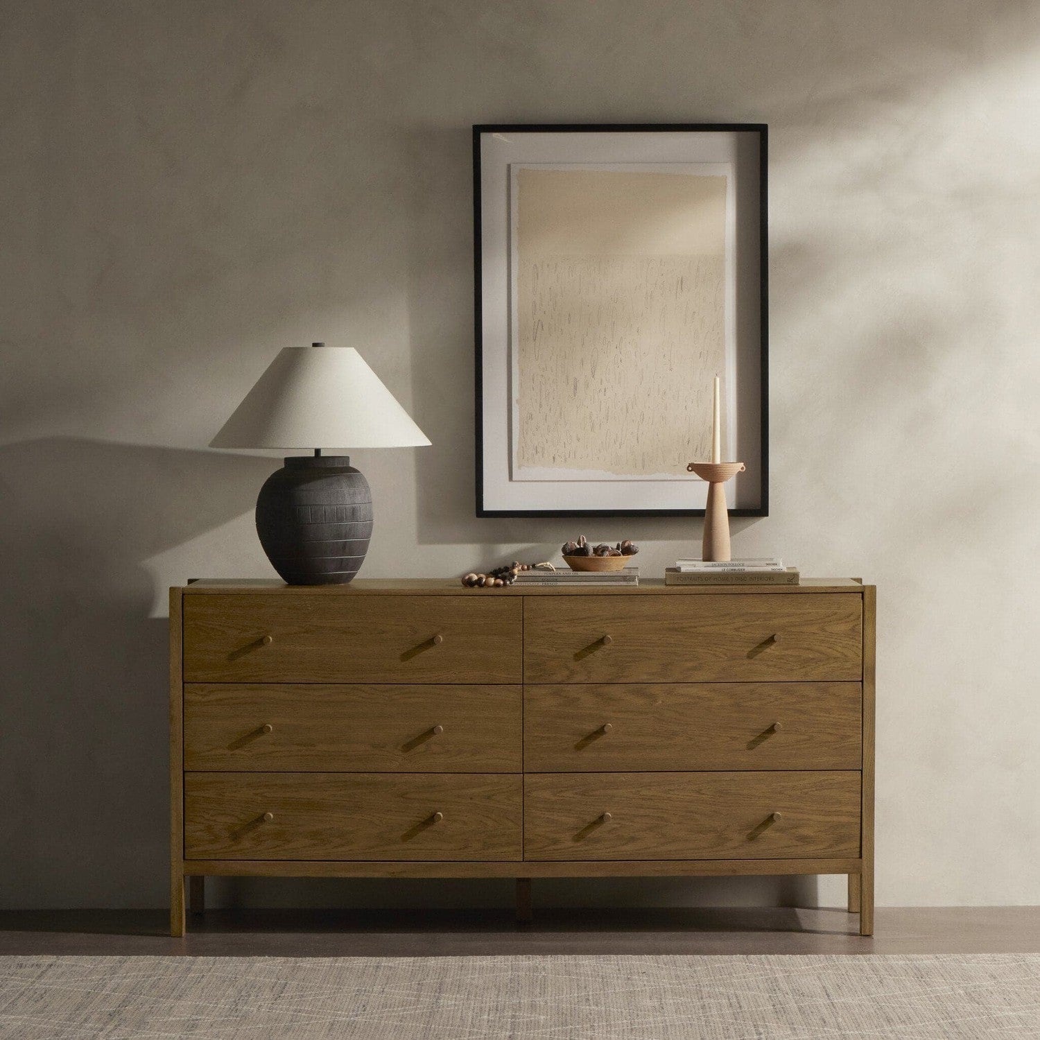 Meadow 6 Drawer Dresser - Tawny Oak Veneer