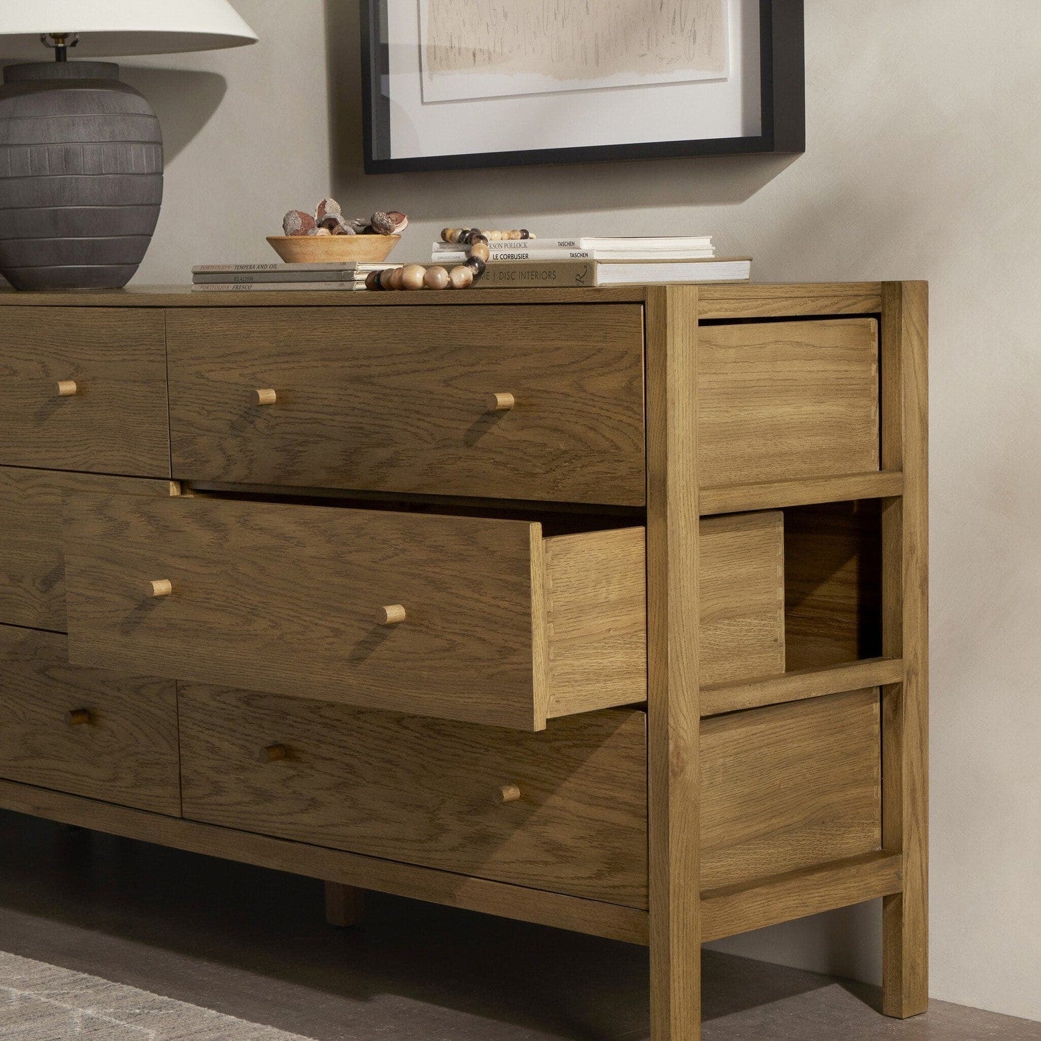 Meadow 6 Drawer Dresser - Tawny Oak Veneer