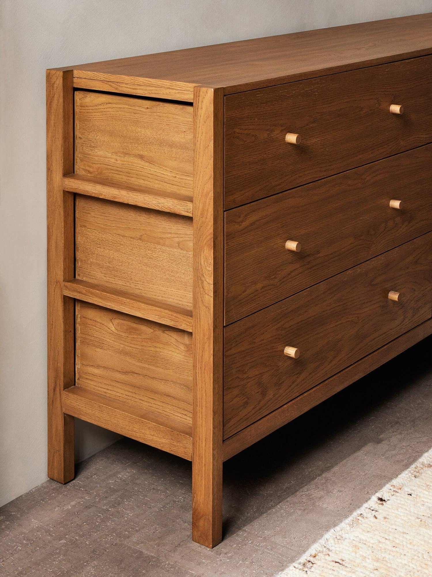 Meadow 6 Drawer Dresser - Tawny Oak Veneer