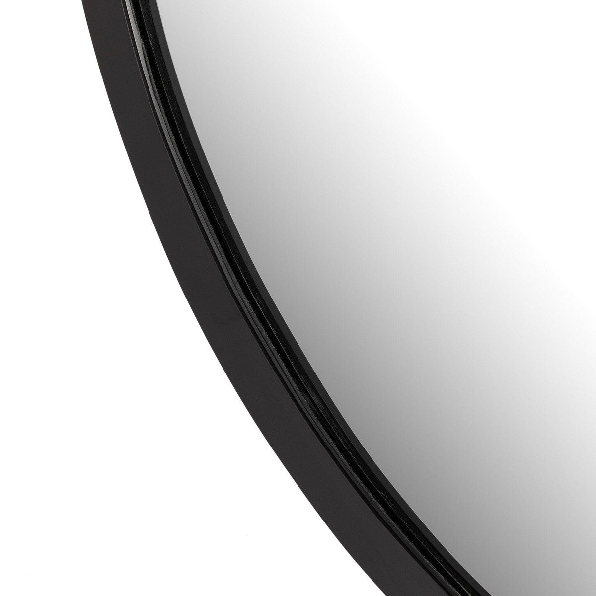 Hyde Round Mirror - Black Aluminum