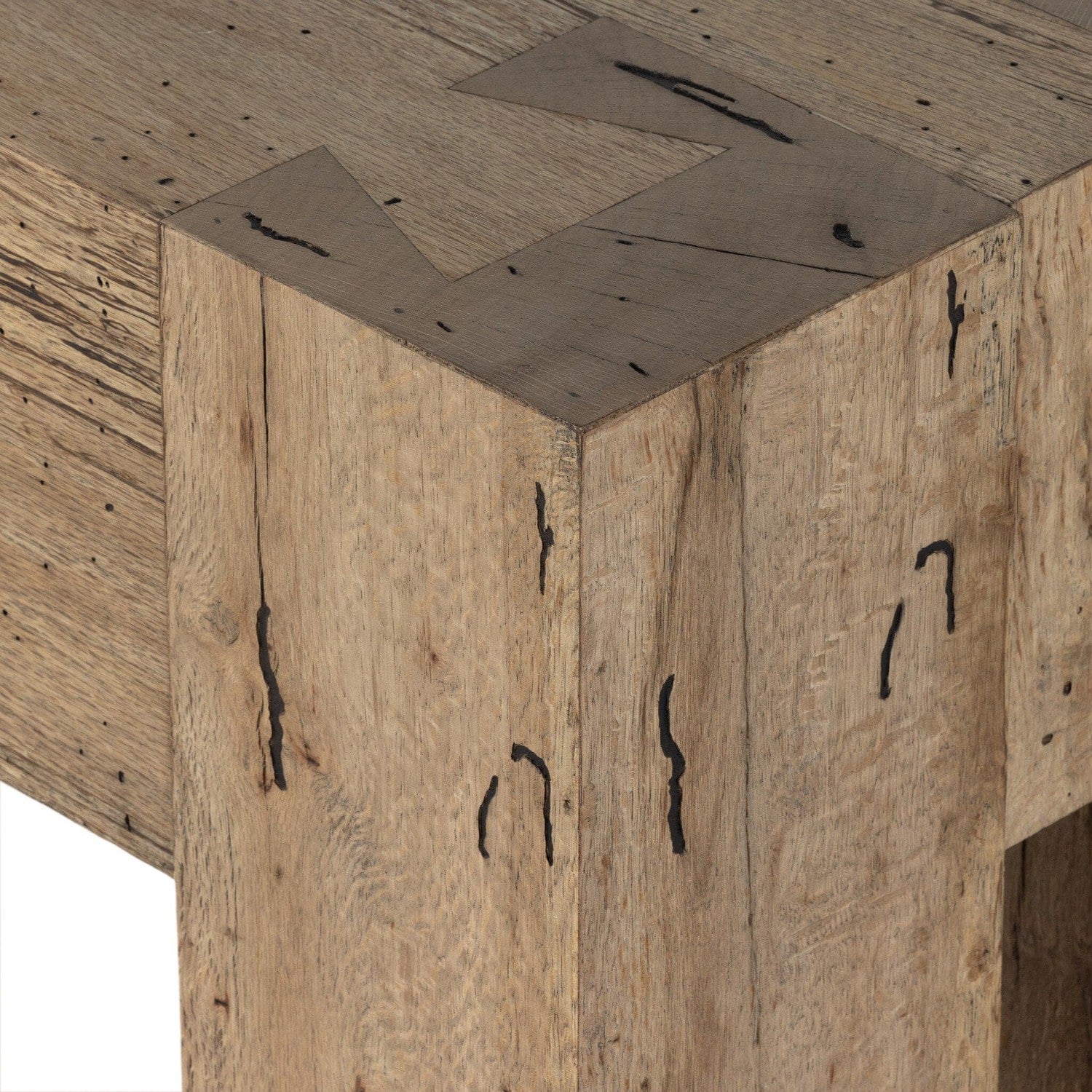 Abaso Console Table - Rustic Wormwood Oak