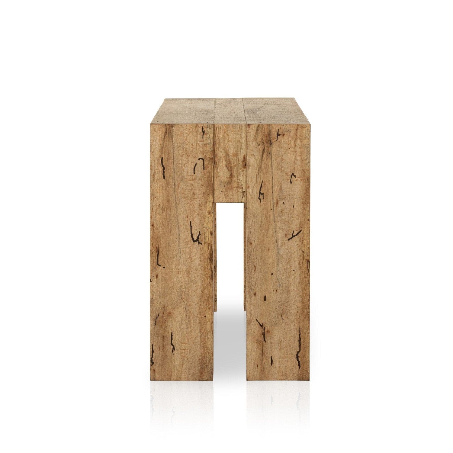 Abaso Console Table - Rustic Wormwood Oak