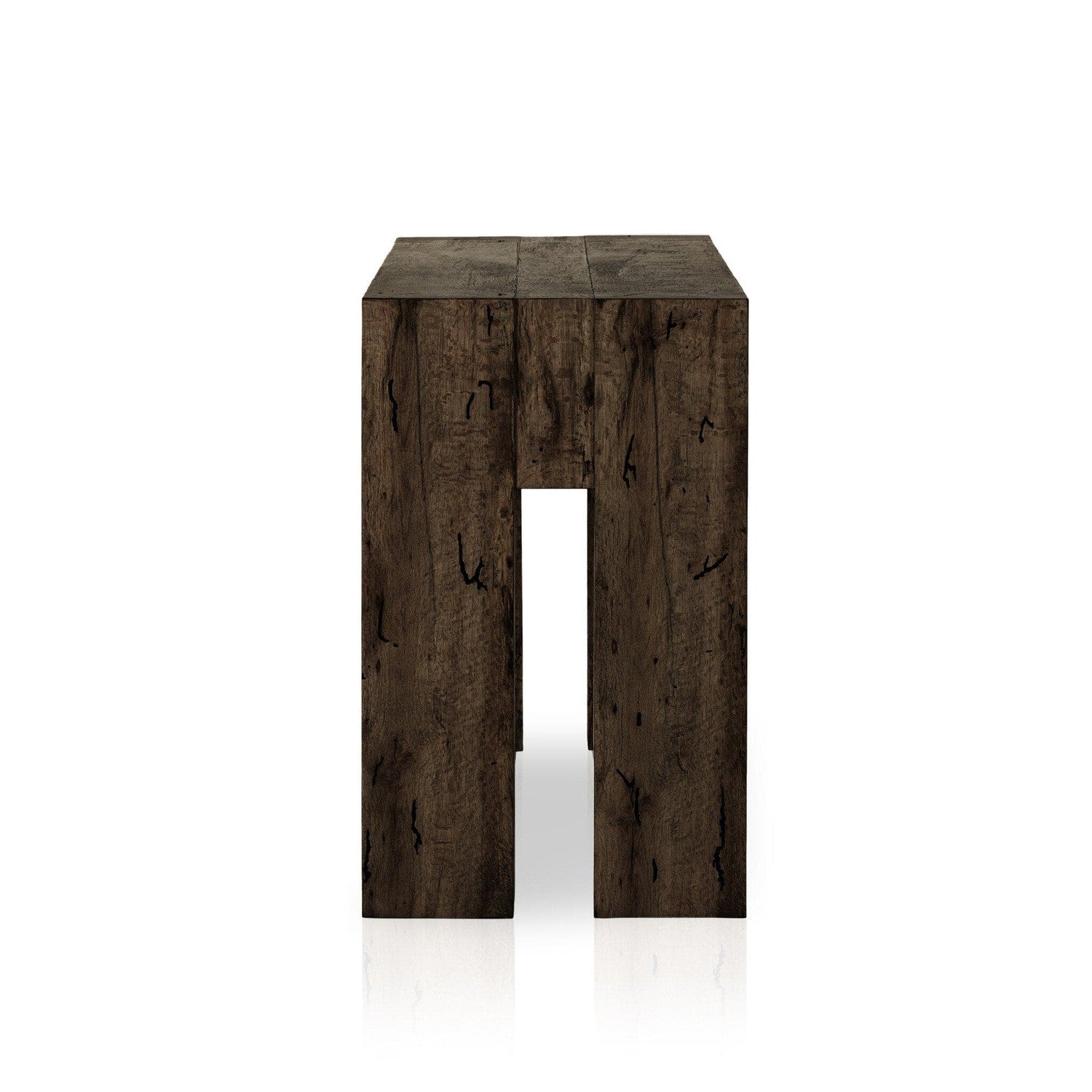 Abaso Console Table - Ebony Rustic Wormwood Oak