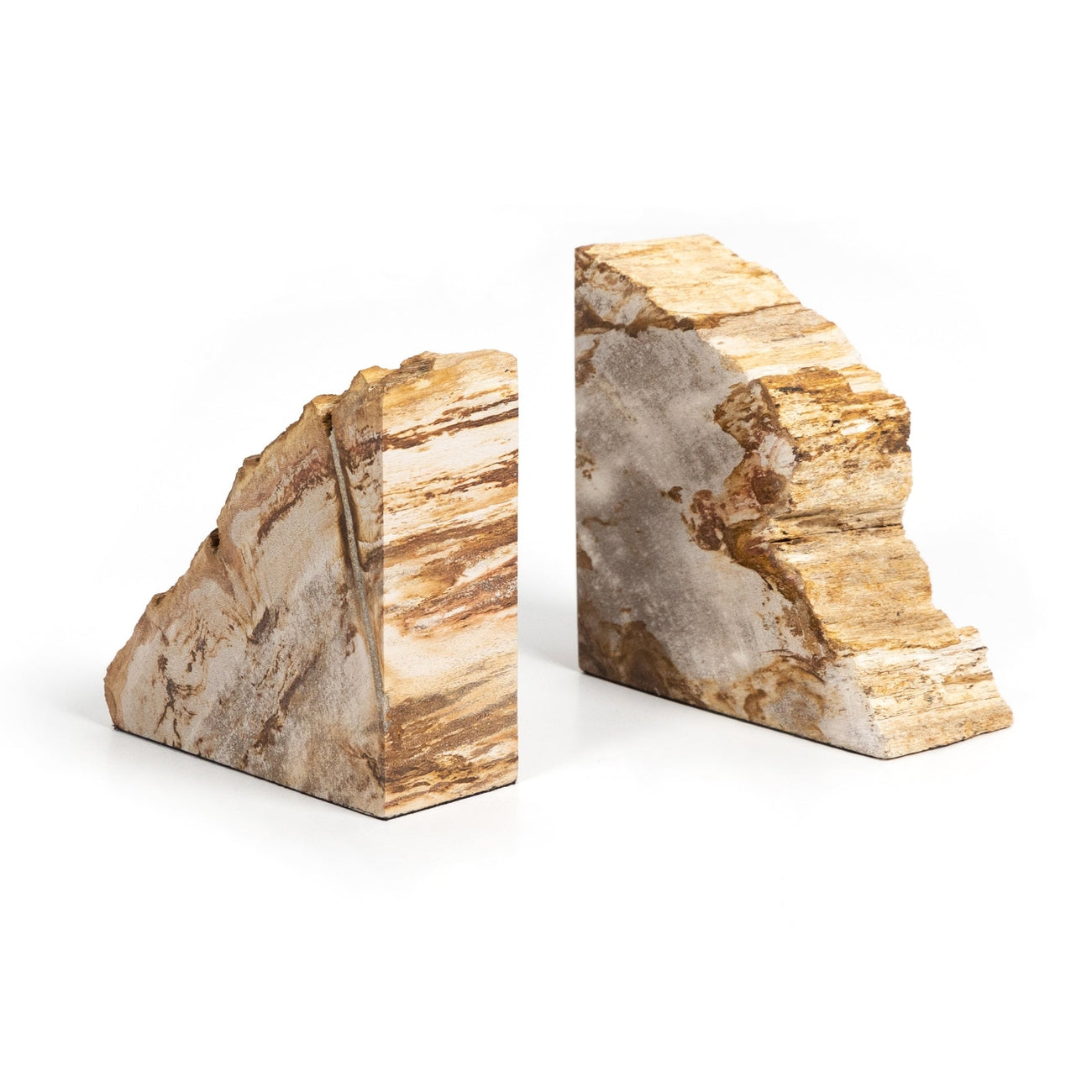 Petrified Wood Book Ends-Light-Four Hands-FH-229858-001-Bookends-1-France and Son