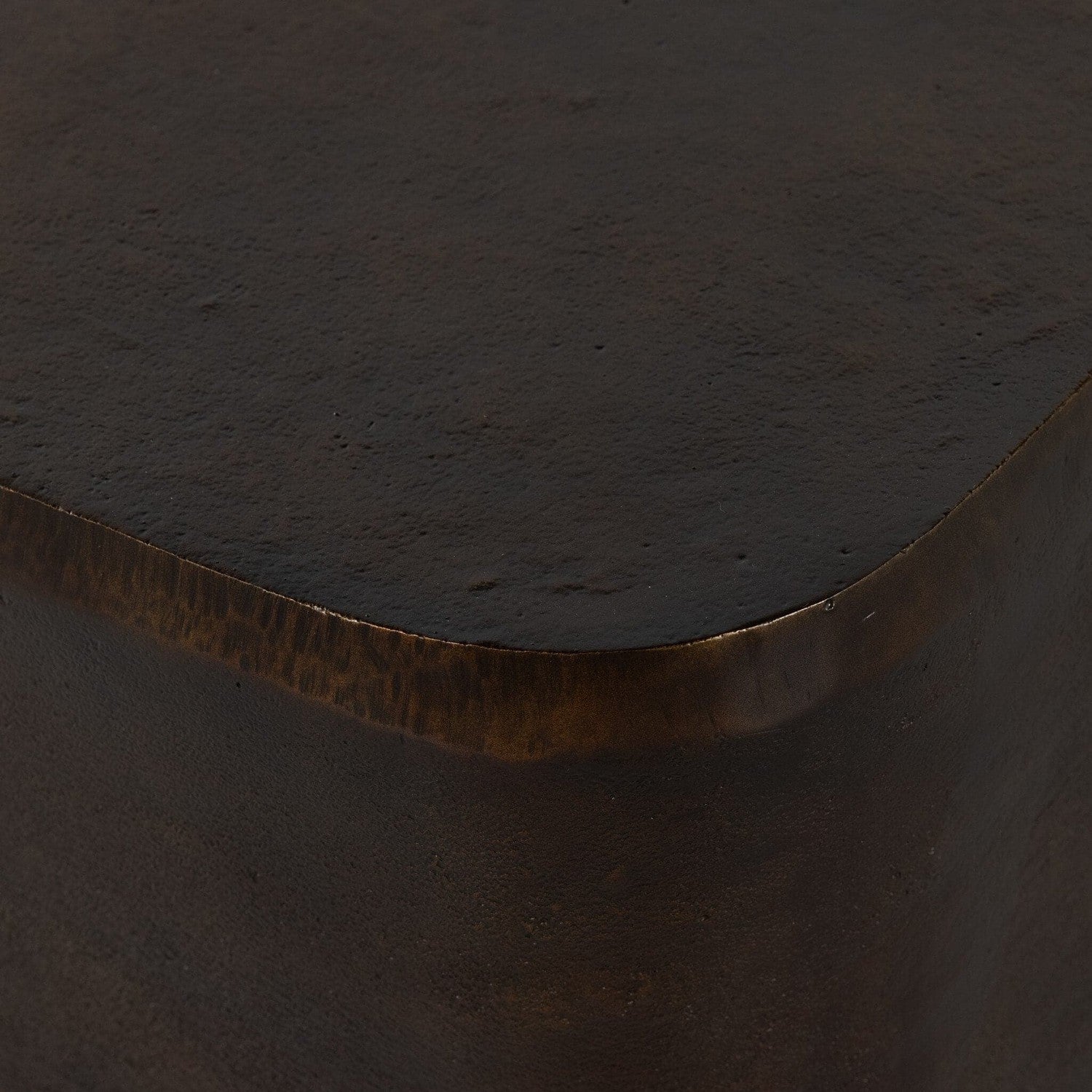 Basil Square Outdoor End Table - Antique Rust