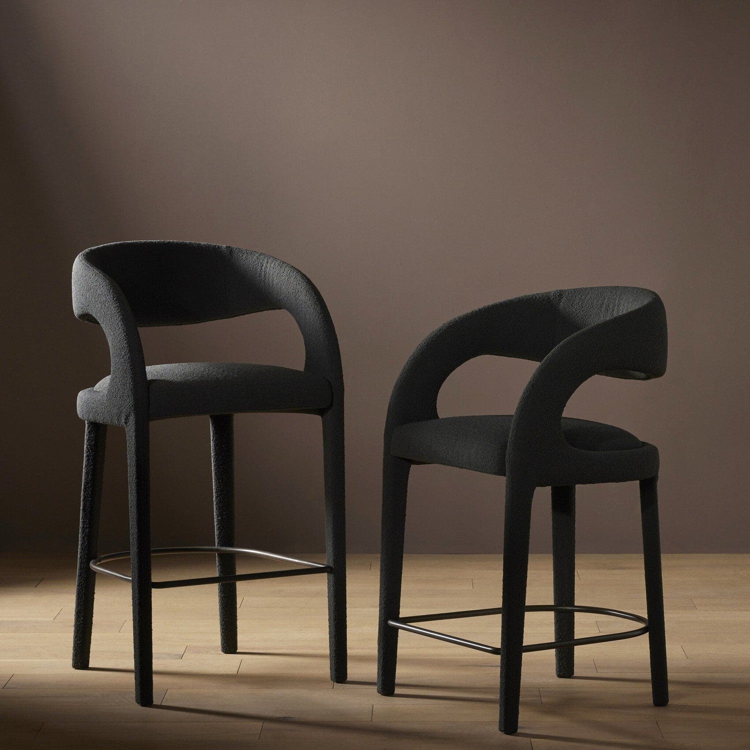 Hawkins Bar + Counter Stool - FIQA Boucle Charcoal