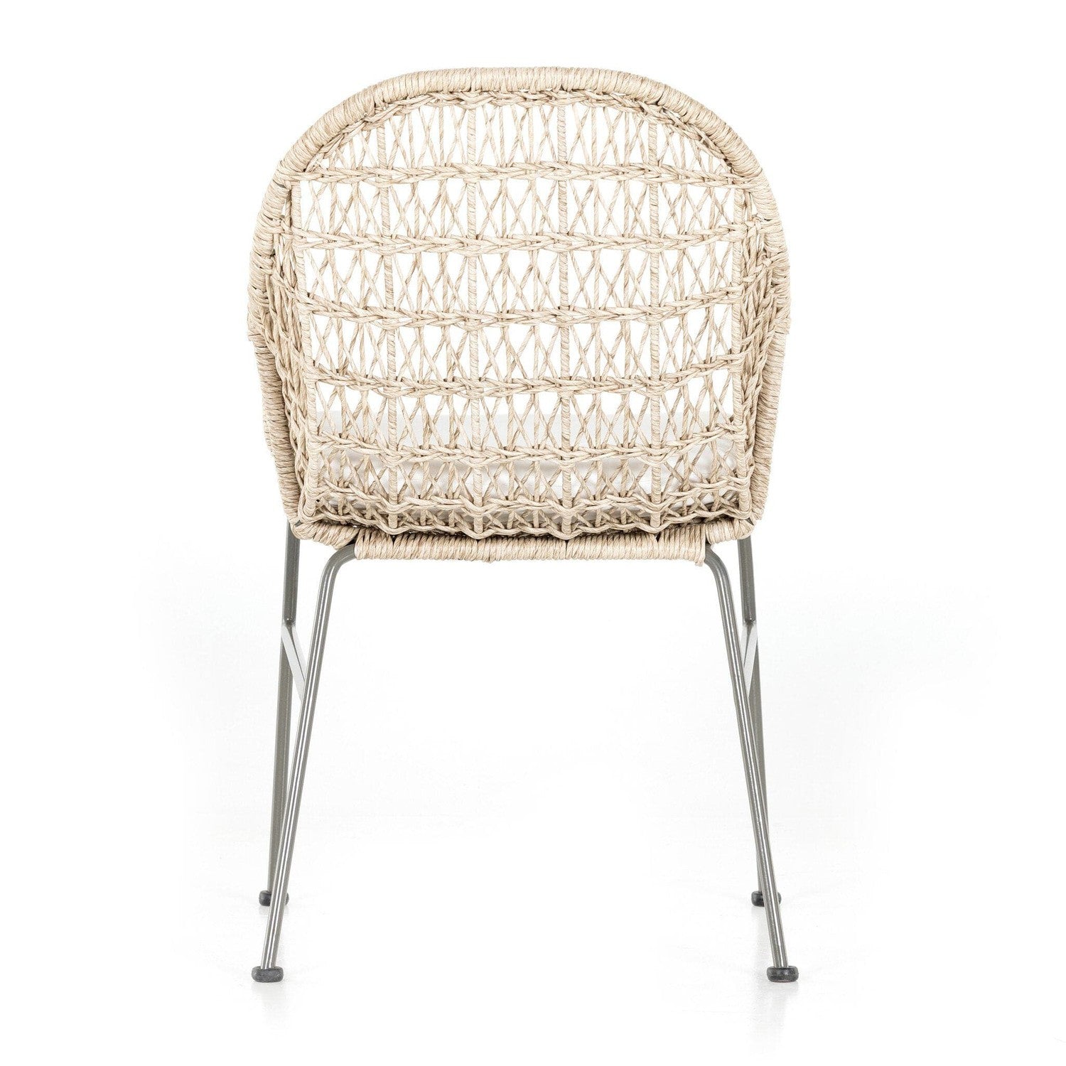 Bandera Outdoor Woven Dining Chair with Cushion - Vintage White - Open Box