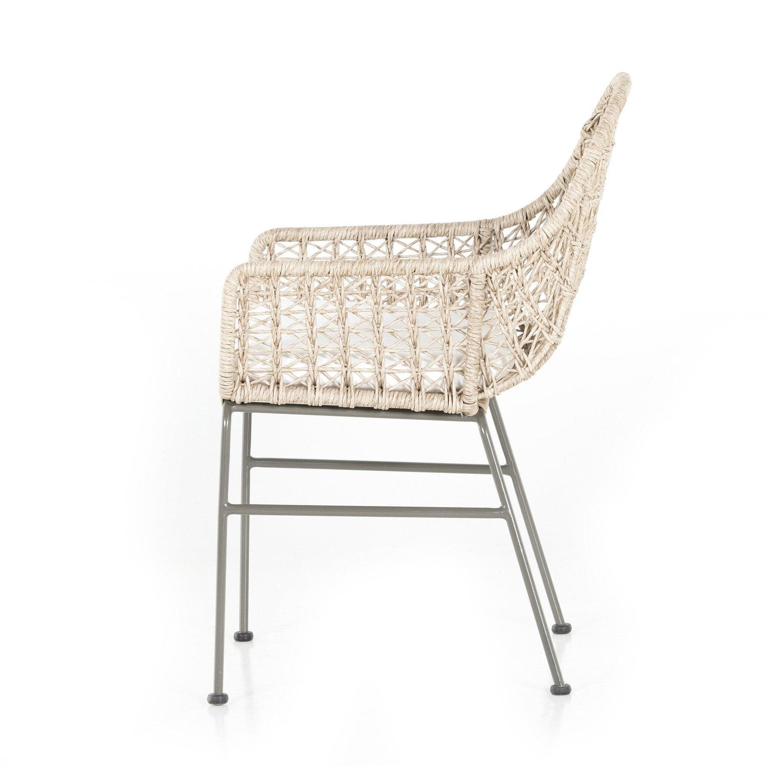 Bandera Outdoor Woven Dining Chair with Cushion - Vintage White - Open Box
