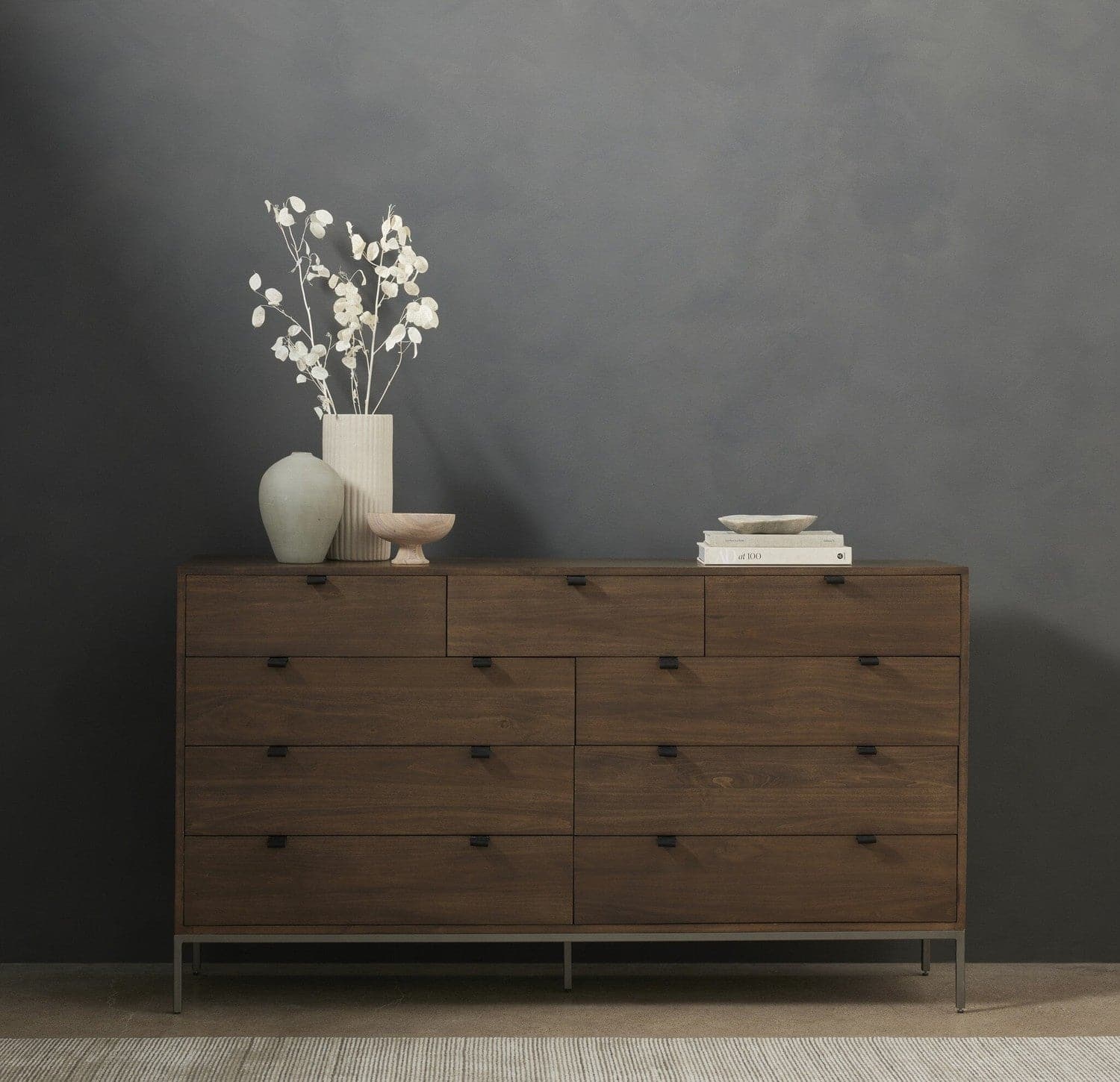 Trey 9 Drawer Dresser - Auburn Poplar