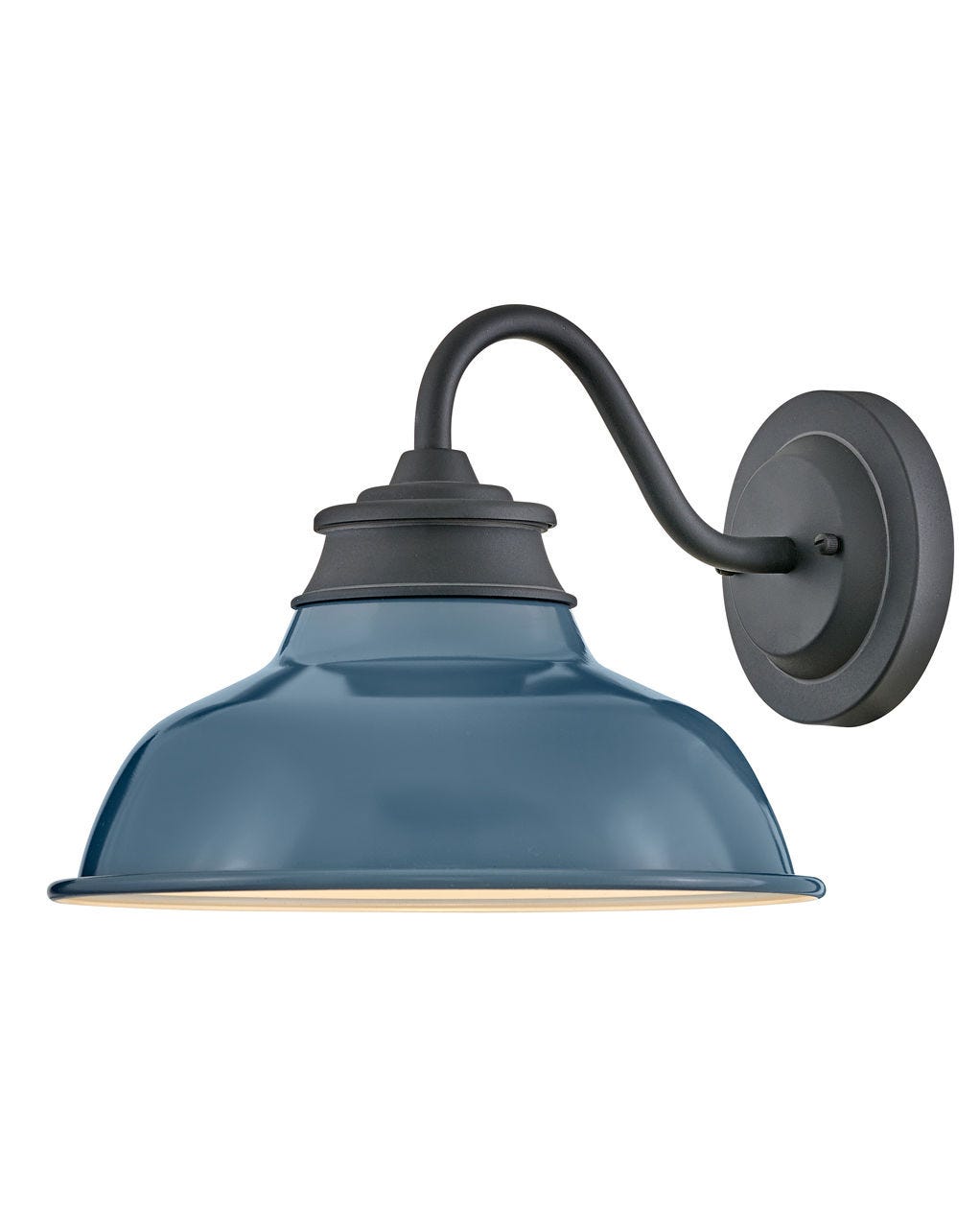 Wallace - Small Gooseneck Barn Light-Hinkley Lighting-HINKLEY-23080MB-DBU-Wall LightingMuseum Black with Denim Blue accent-3-France and Son