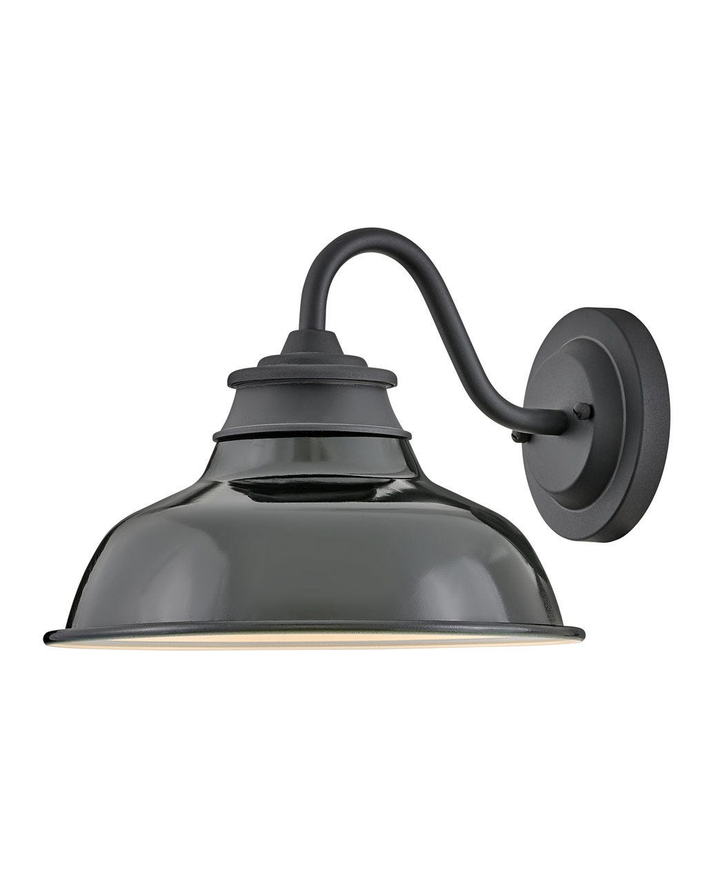 Wallace - Small Gooseneck Barn Light-Hinkley Lighting-HINKLEY-23080MB-GK-Wall LightingMuseum Black with Gloss Black accent-5-France and Son