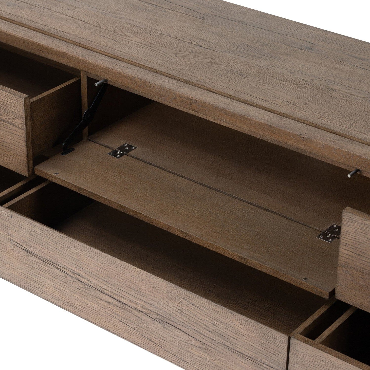 Henry Media Console - Rustic Grey Veneer