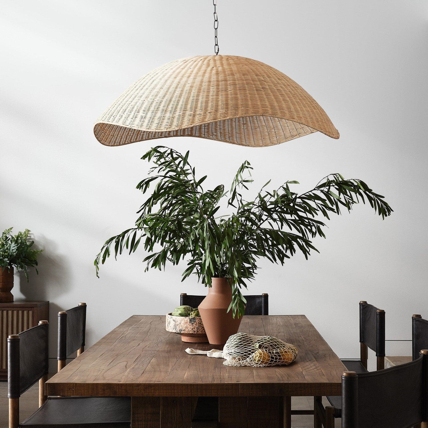 Overscale Woven Rattan Pendant - Natural Rattan