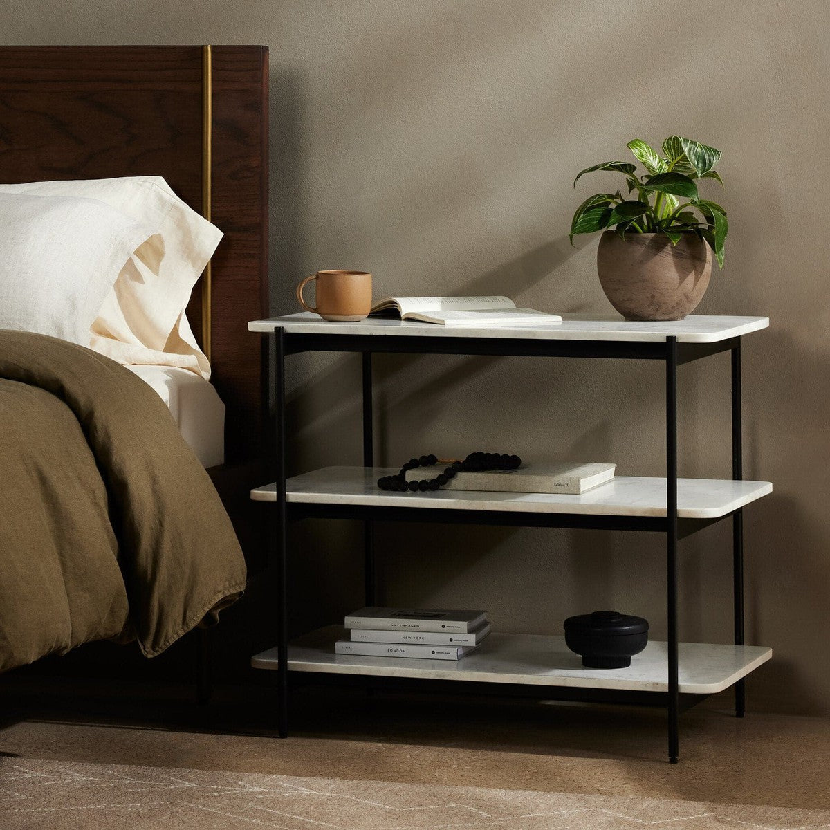 Jasper Nightstand - Iron Matte Black