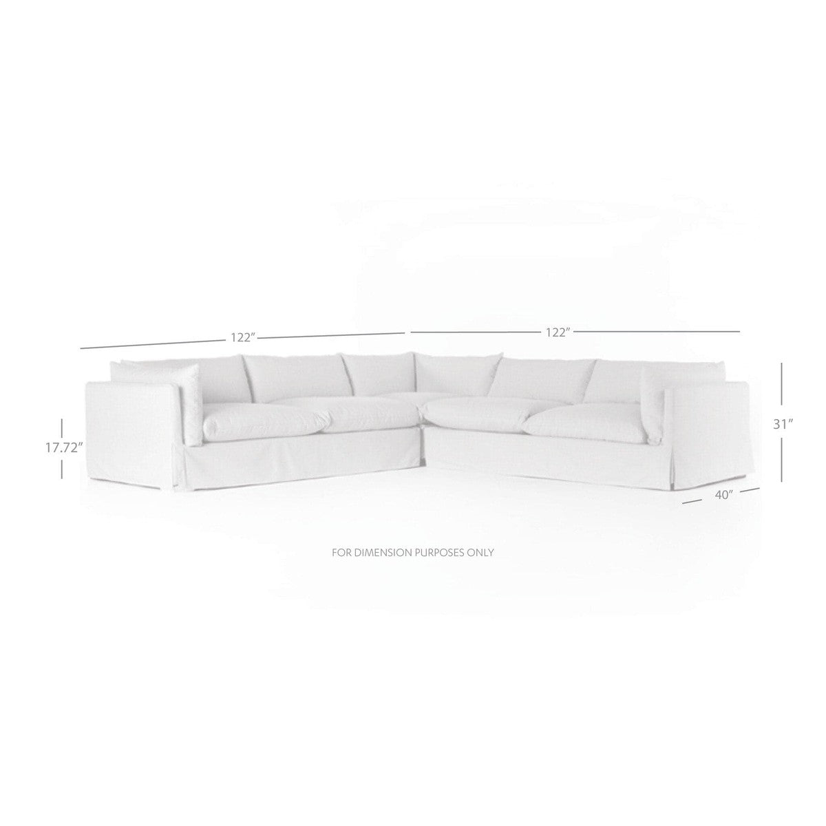 Habitat Slipcover 3-Piece Sectional - Valley Nimbus