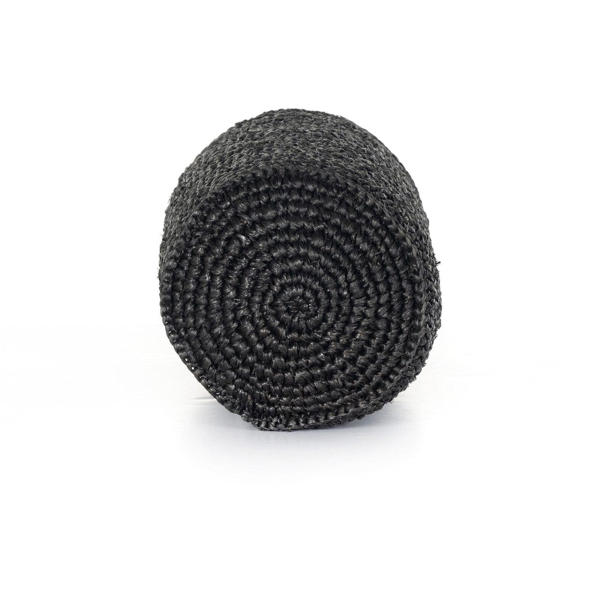 Woven Palm Round Lumbar Pillow - Black Palm Leaf