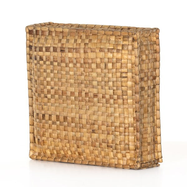 Basin Square Floor Cushion-Four Hands-FH-231462-001-PillowsNatural Water Hyacinth-4-France and Son