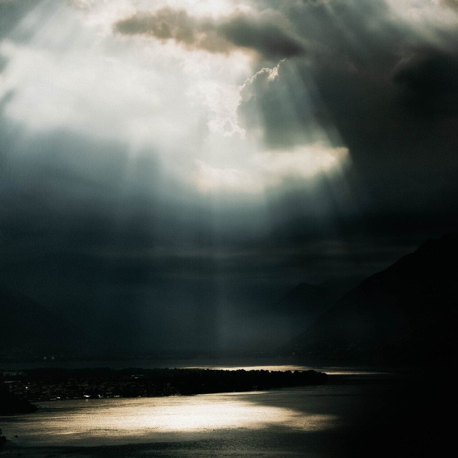 Sky Over Lago Maggiore by Getty Images - Vertical Grain White Oak Floater