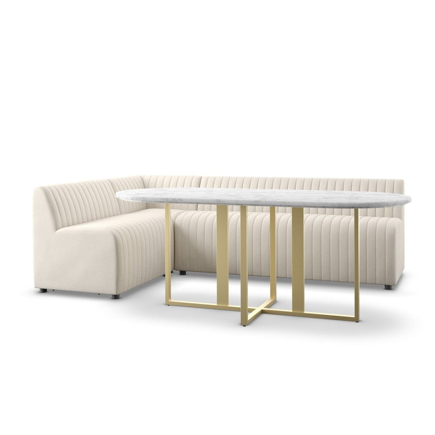 Augustine Dining Banquette, L-Shape - Capri Oatmeal