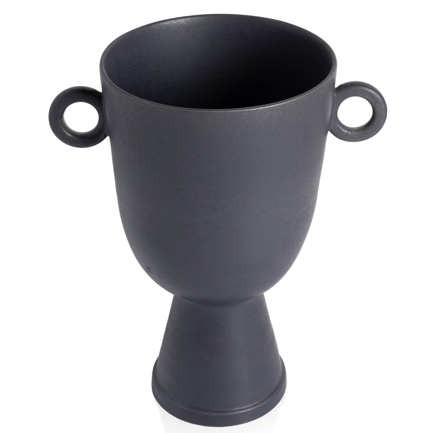 Anillo Wide Vase - Matte Black Ceramic