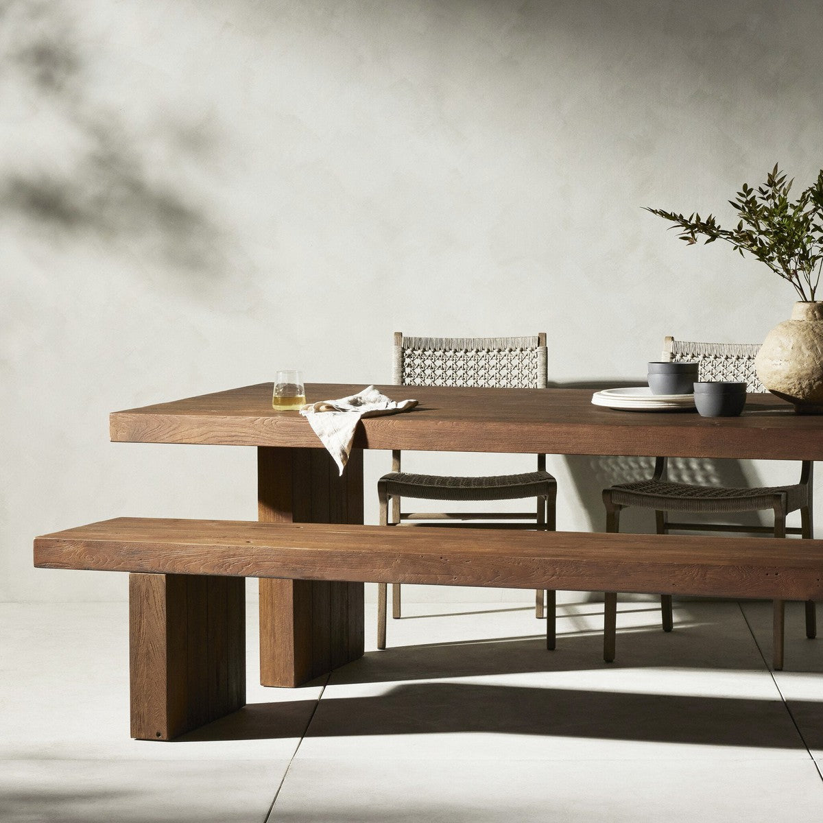 Encino Outdoor Dining Table - Stained Heritage Brown-FSC