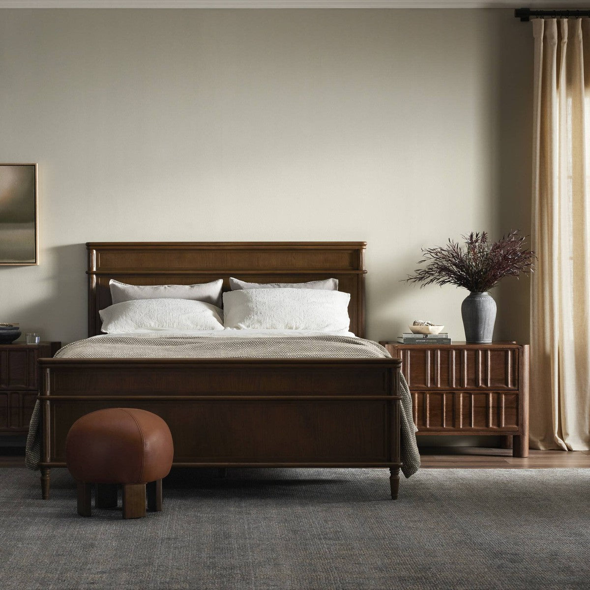 Toulouse Bed - Toasted Oak Veneer - Queen