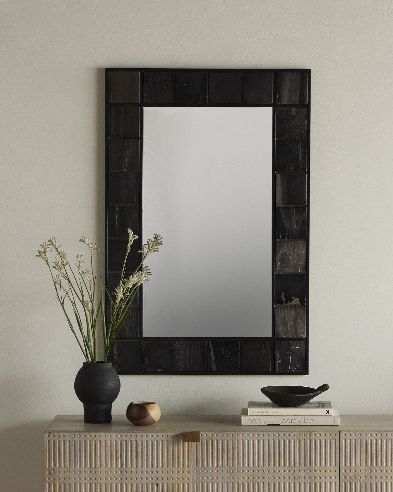 Rigel Mirror - Dark Petrified Wood