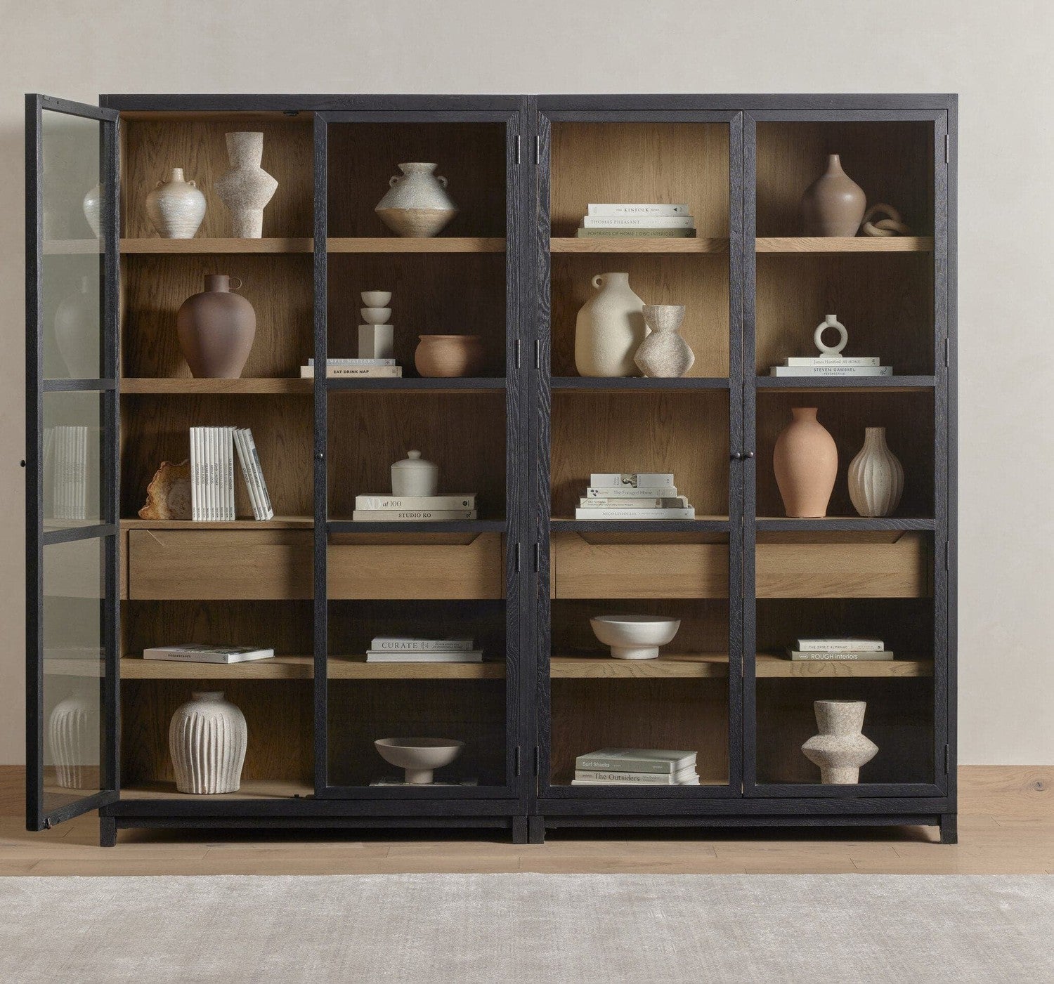 Millie Double Cabinet - Drifted Matte Black