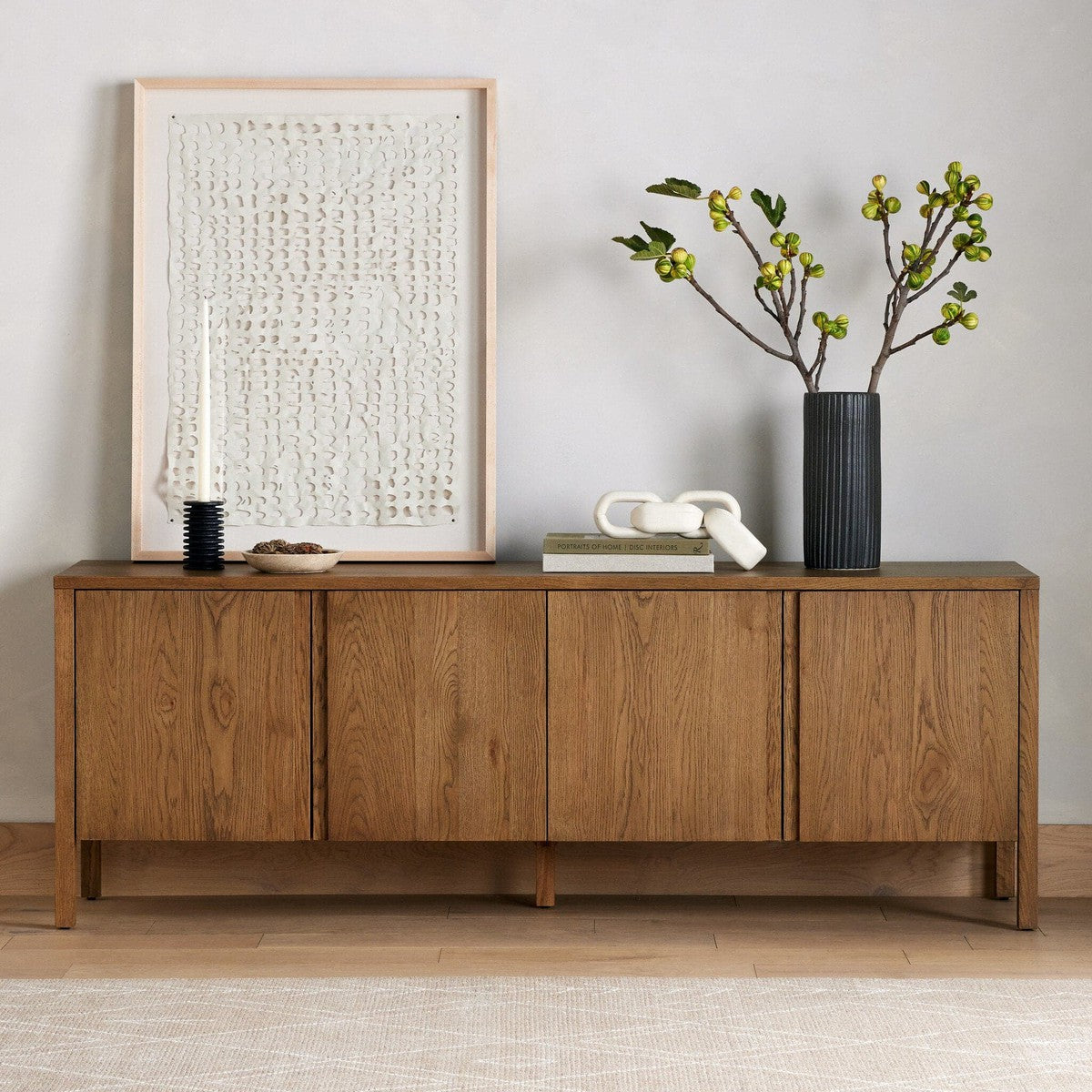 Riggs Media Console - Amber Oak