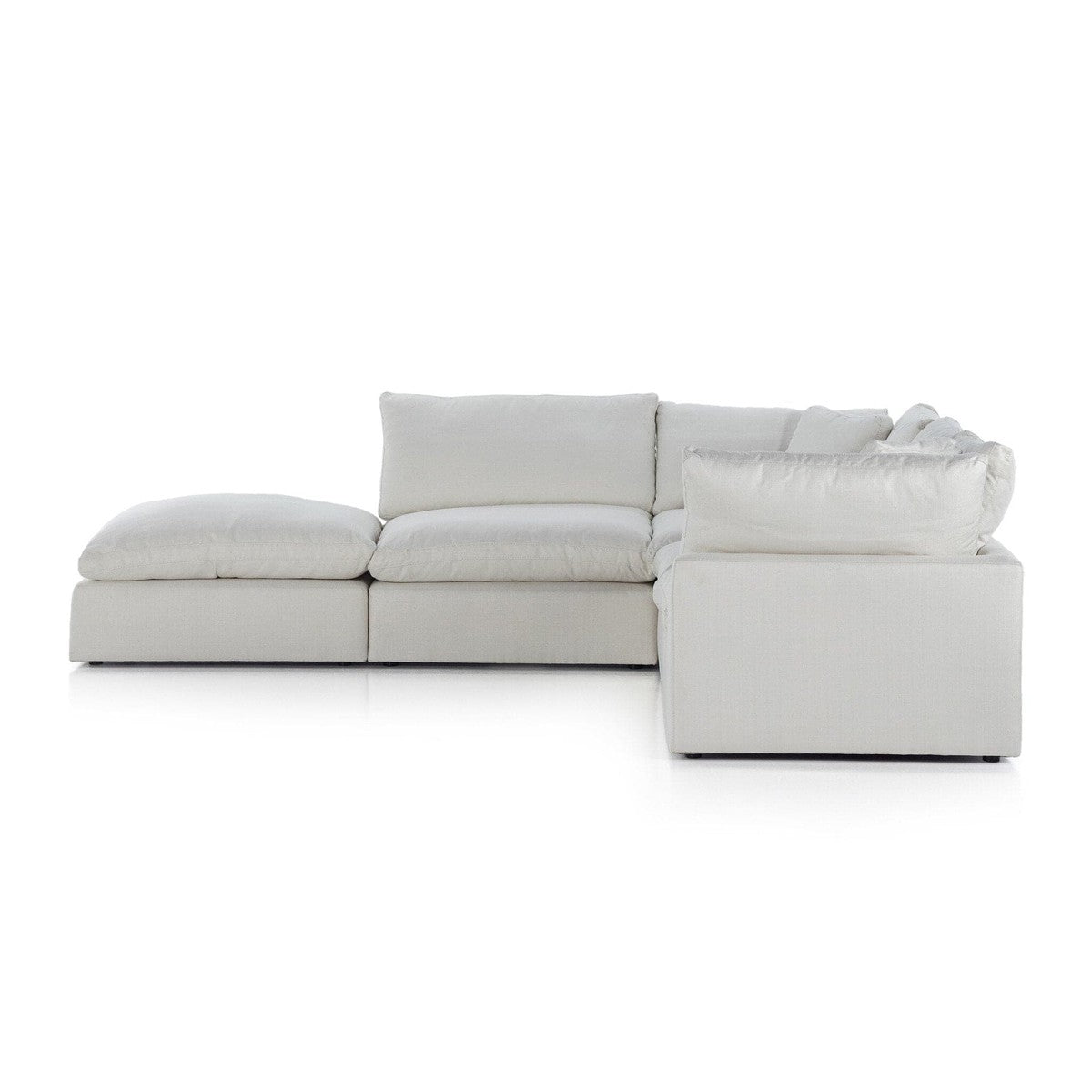 Stevie 4-Piece Sectional W/ Ottoman - Anders Ivory