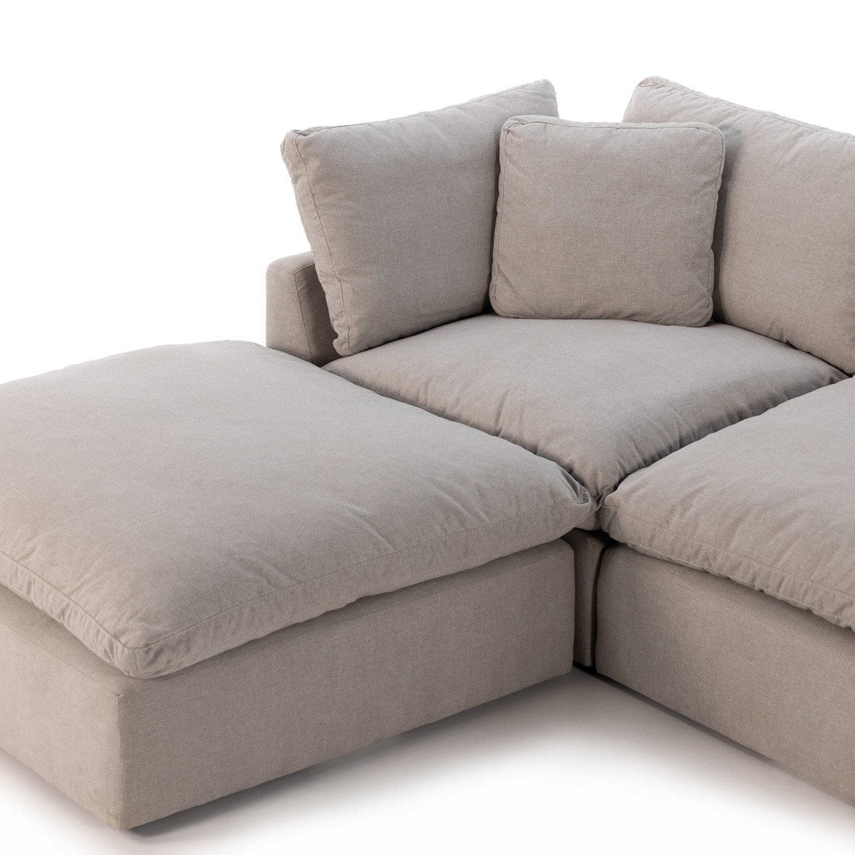 Stevie 4-Piece Sectional W/ Ottoman - Destin Flannel