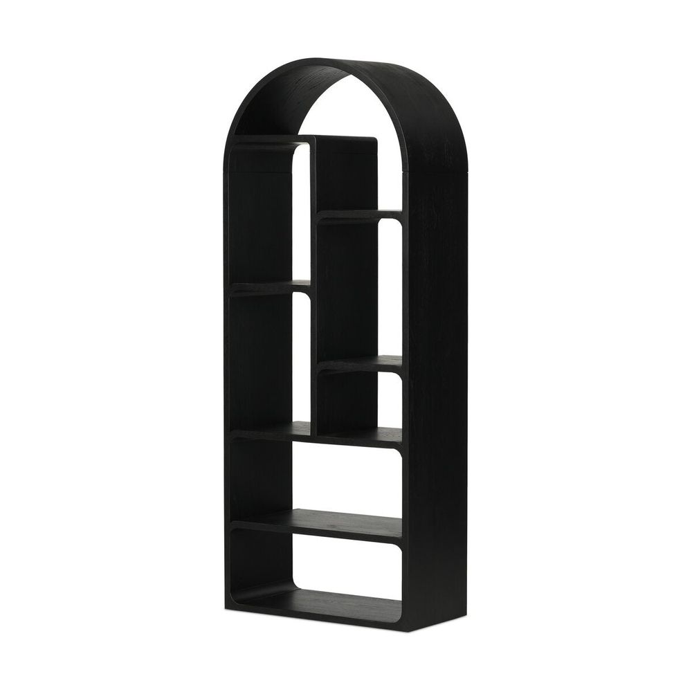 Additional view of Risa Bookcase: Brushed Ebony Oak Veneer in black and ebony.
