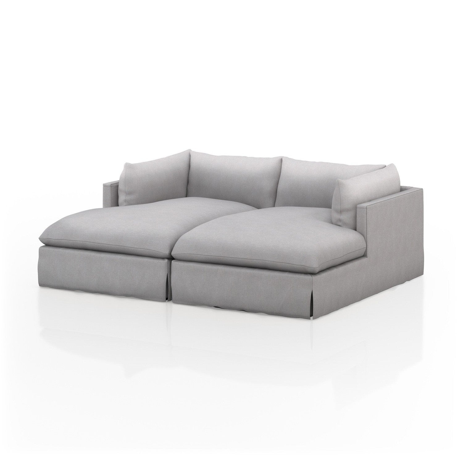 Habitat Double Chaise Sectional-Four Hands-FH-232724-002-Chaise LoungesVesuvio Dove-87"-6-France and Son