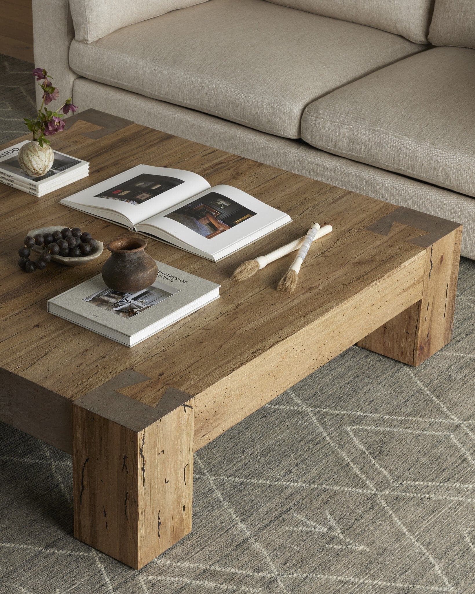 Abaso Coffee Table - Rustic Wormwood Oak