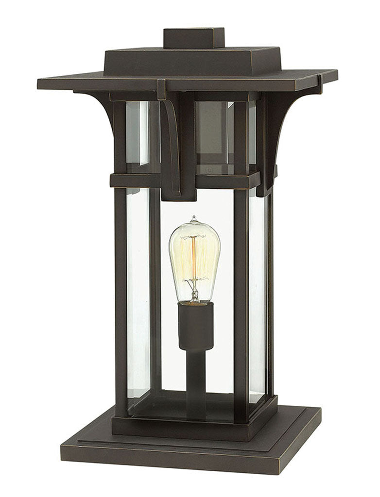 Outdoor Manhattan - Large Pier Mount Lantern-Hinkley Lighting-HINKLEY-2327OZ-Outdoor Post LanternsClear Beveled-2-France and Son