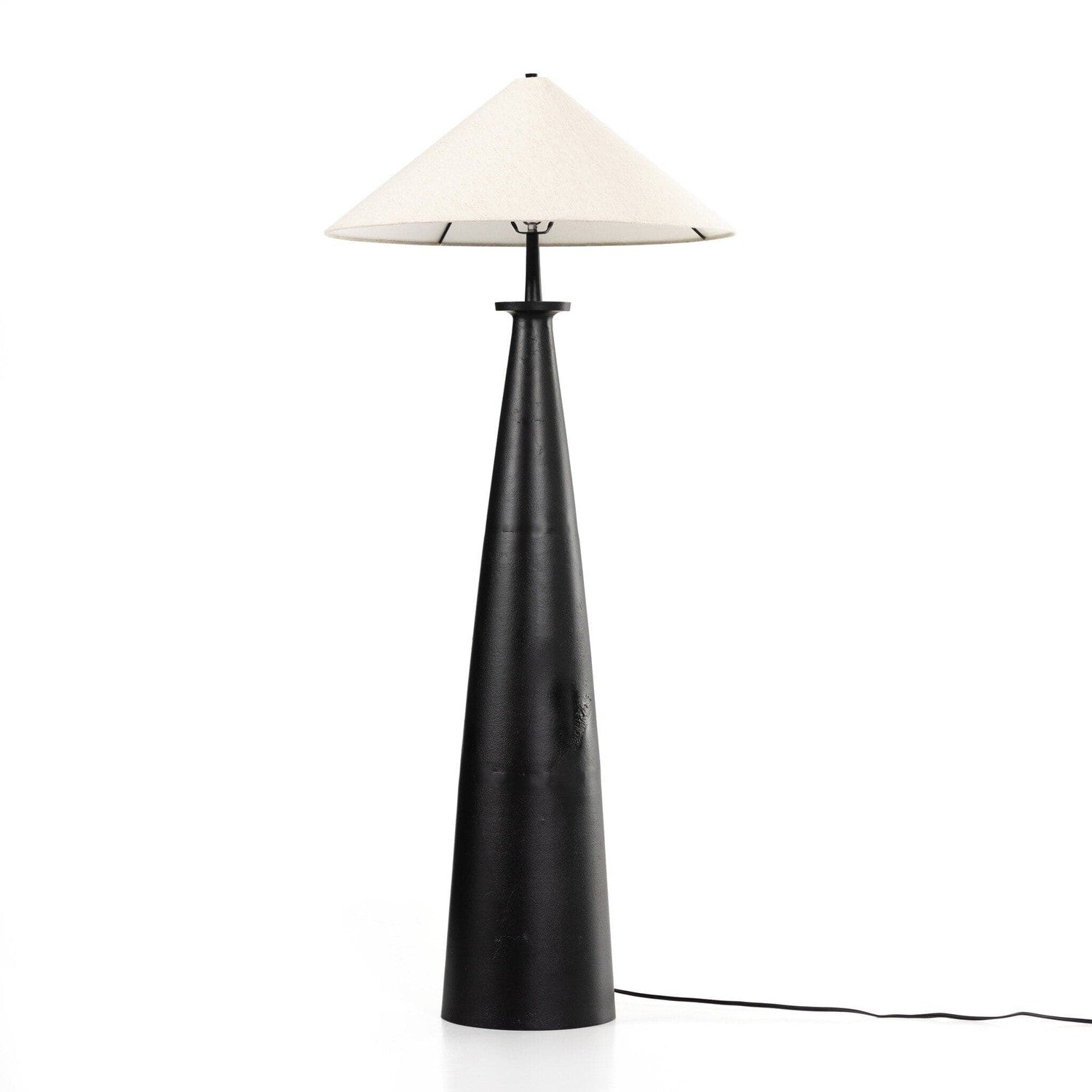 Innes Tapered Shade Floor Lamp - Matte Black Cast Aluminum